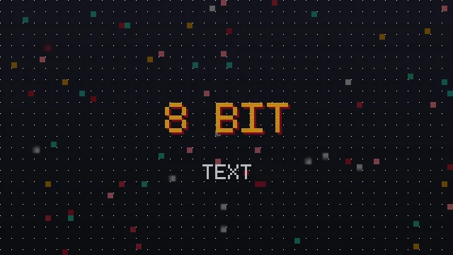 Blocky 8-bit styled word rendered as square tiles