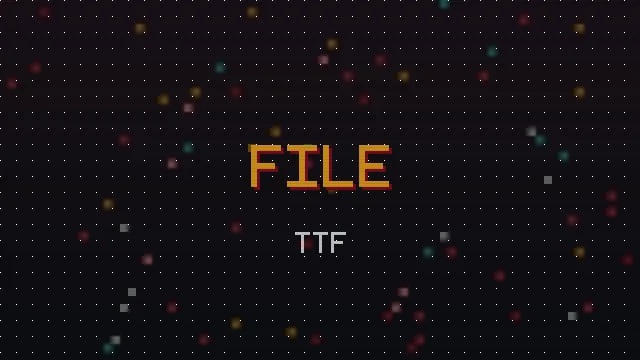 Font file icon next to a pixel styled letter sample