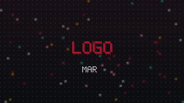 Pixel styled wordmark logo on a neutral background